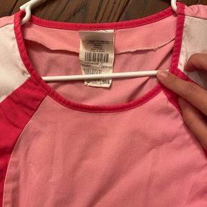 Size small pink and white scrub top by landau
